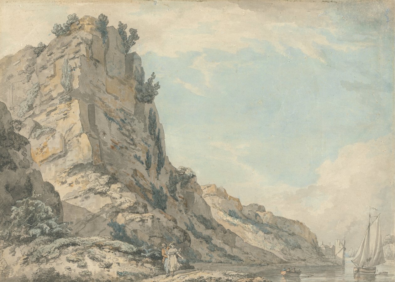 St. Vincents Rock, Clifton, Bristol ve Uzakta Hotwells Spring House by Francis Wheatley