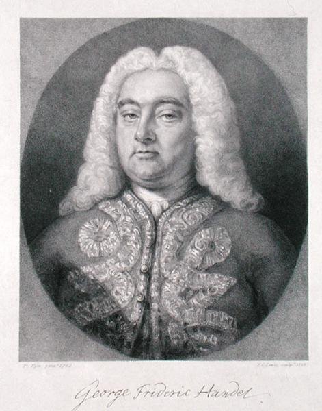 George Frederick Handel (1685-1759) Frederick Christian Lewis I (1779-1856) 1828 (gravür) tarafından oyulmuş by Francis (after) Kyte