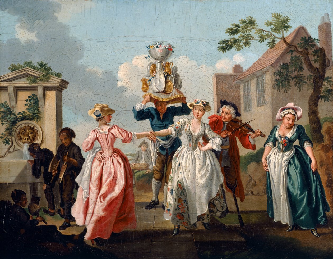 1 Mayıs veya Milk Maid's Garland, 1743 dolayları (tuval üzerine yağlıboya) by Francis (studio of) Hayman