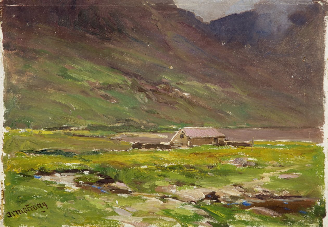 Ogwen Gölü (panelde yağ) by Francis Abel William Taylor Armstrong