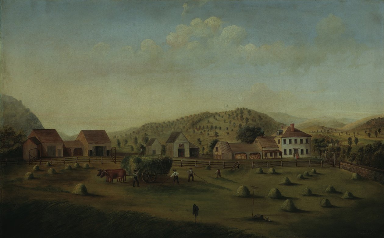 Leete Çiftliği, Batı Claremont, New Hampshire, yak. 1822. by Francis Alexander