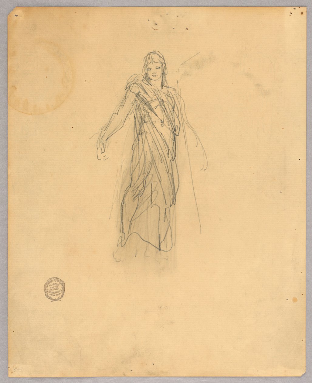 Yükselişteki Merkezi Figür için Taslak by Francis Augustus Lathrop