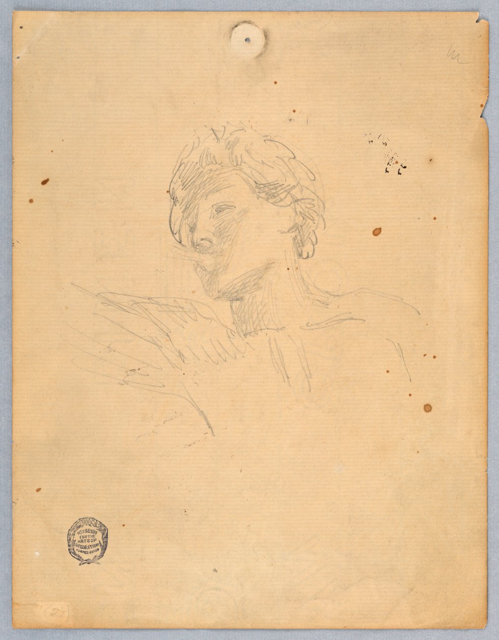 Bir Meleğin Başı için Eskiz by Francis Augustus Lathrop