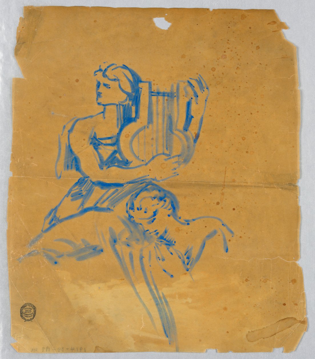 İki Melek Kroki by Francis Augustus Lathrop