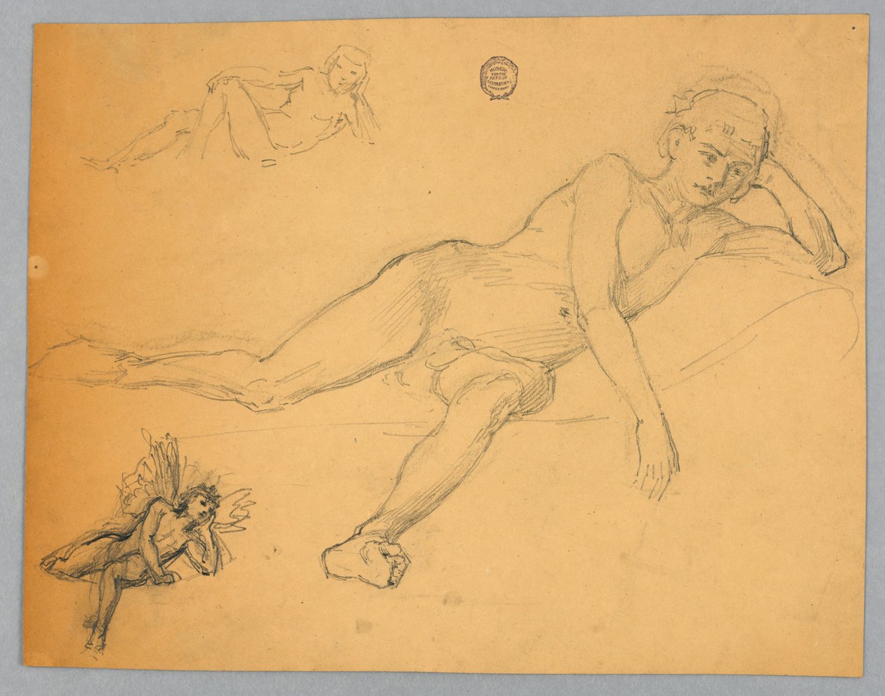 Bir Erkek Çıplak Kroki by Francis Augustus Lathrop