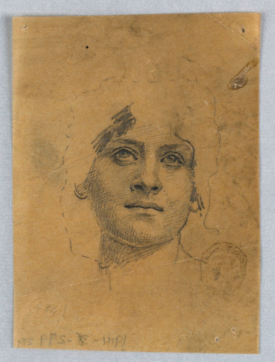 Bir Kadının Yüzü Kroki by Francis Augustus Lathrop