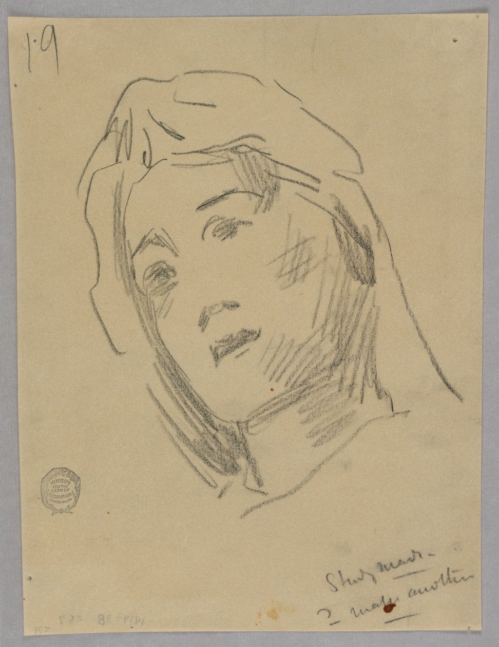 Bir Kadının Kafasının Kroki by Francis Augustus Lathrop