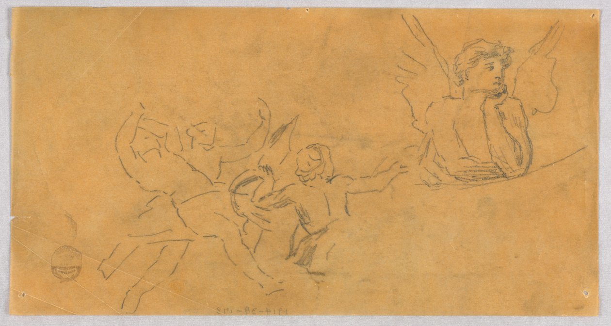 Bir Melek ve Putti Kroki by Francis Augustus Lathrop