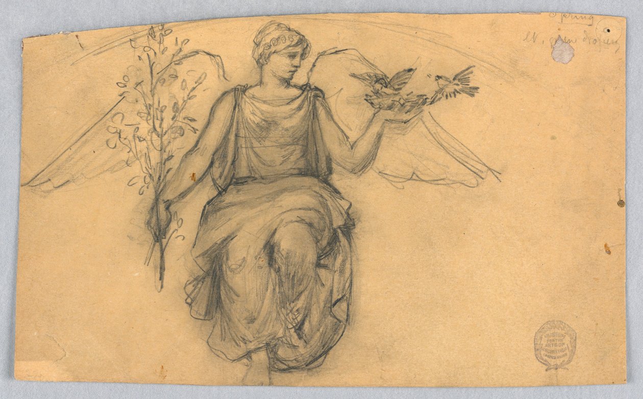 Bahar, Kanatlı Figür Kroki by Francis Augustus Lathrop