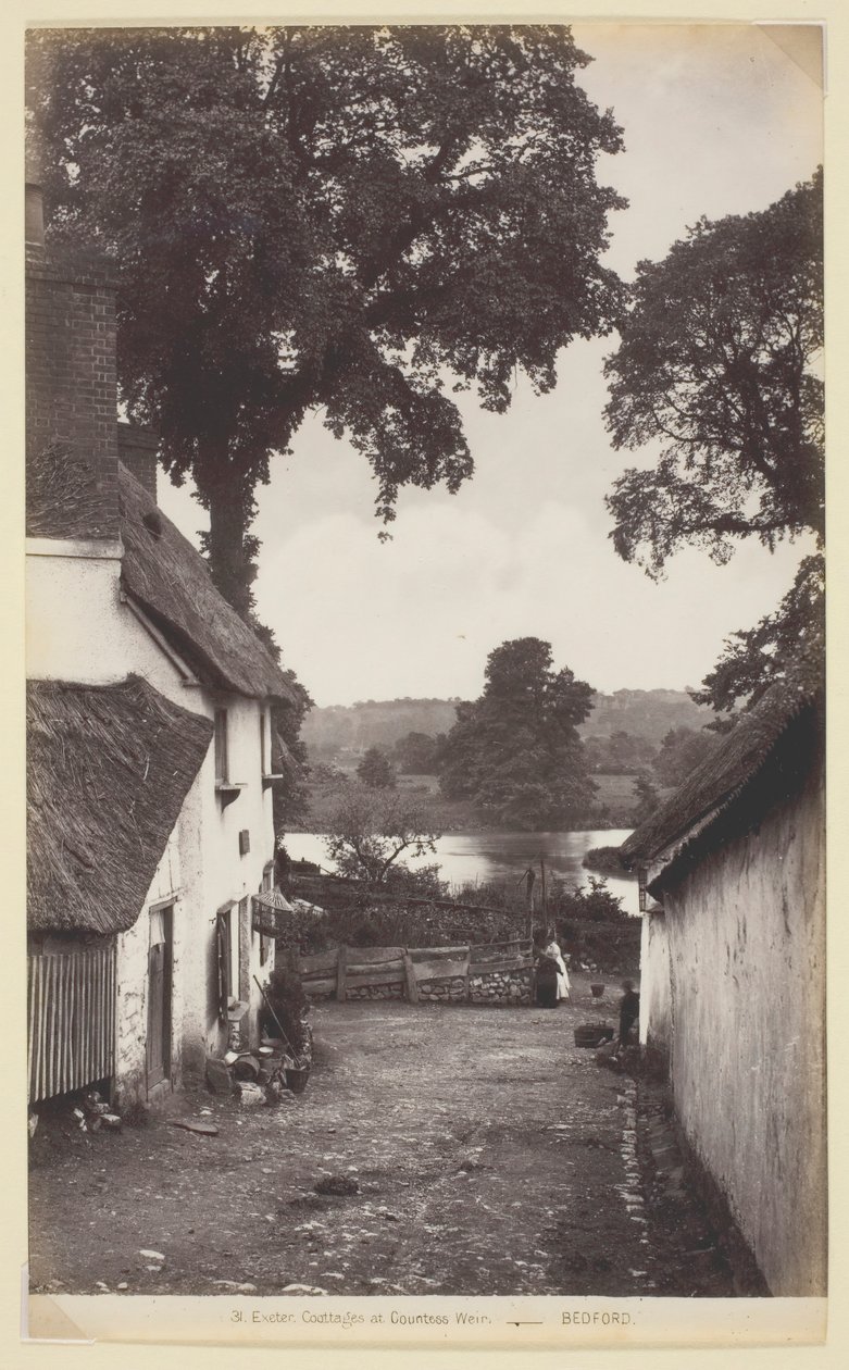 31. Exeter, Kontes Weir'deki Kulübeler, 186094. by Francis Bedford