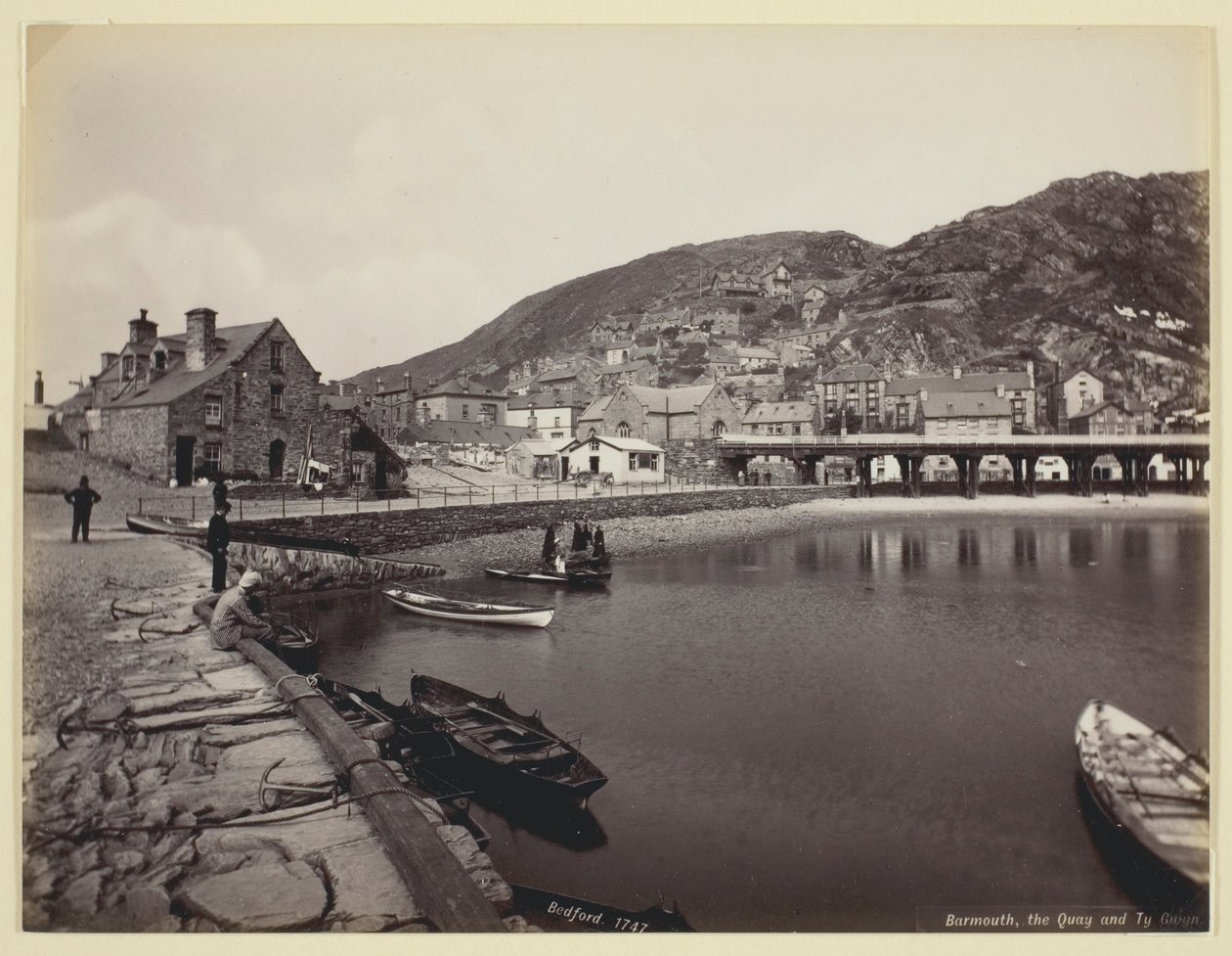 Barmouth, Rıhtım ve Ty Gwyn by Francis Bedford
