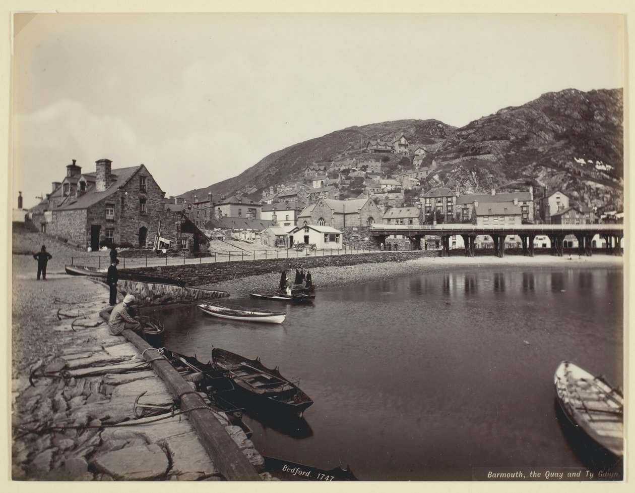 Barmouth, Rıhtım ve Ty Gwyn, 186094. by Francis Bedford