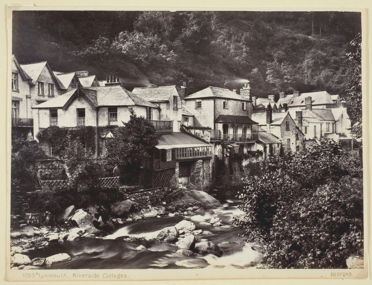 Lynmouth, Riverside Kulübeleri, 186094. by Francis Bedford