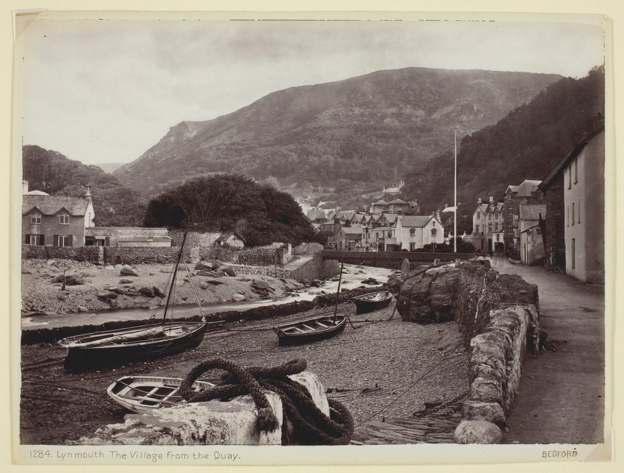 Lynmouth, Rıhtımdan Köy by Francis Bedford