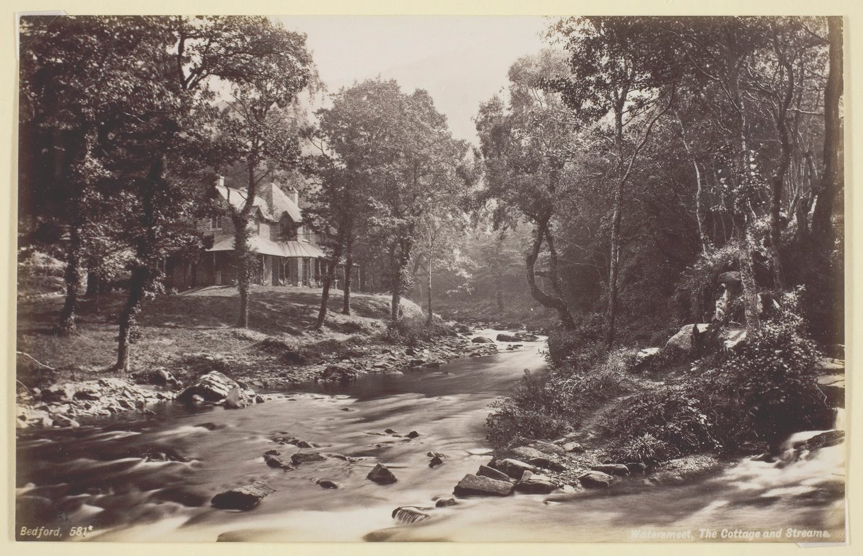 Watersmeet, Kulübe ve Akarsular, 186094. by Francis Bedford