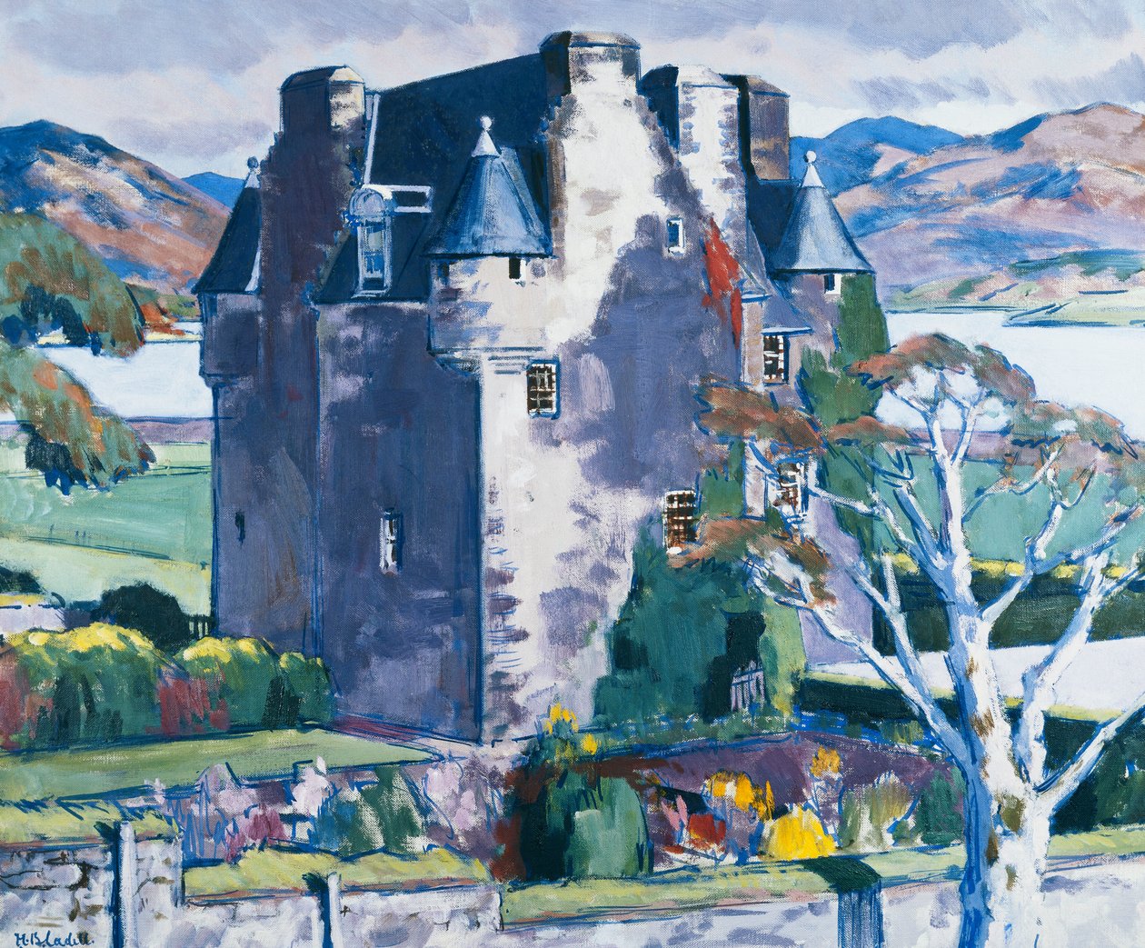 Barcaldine Kalesi, Argyll, c. 1928 (tuval üzerine yağlı boya) by Francis Campbell Boileau Cadell