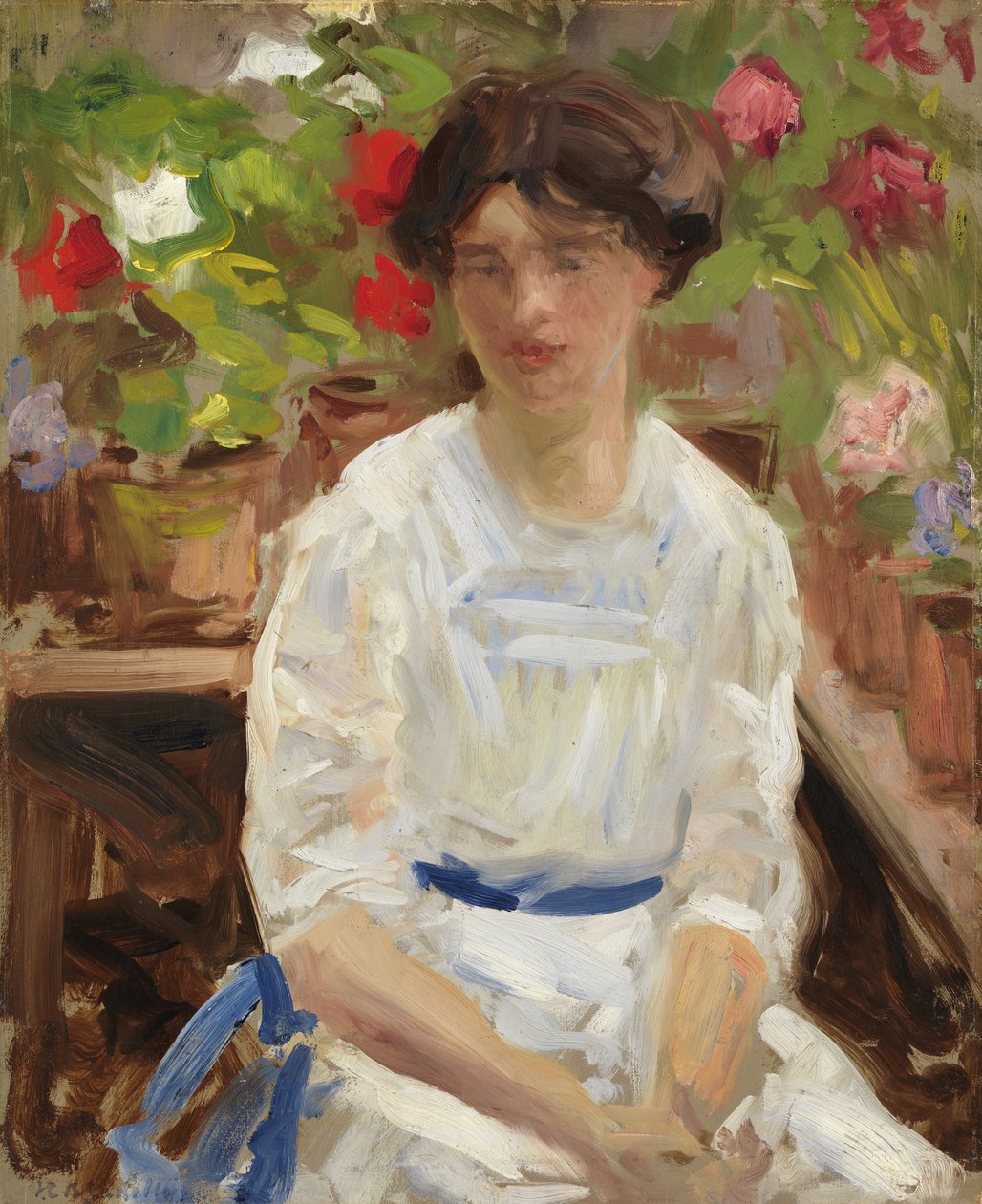 Beyazlı Kadın (tuval üzerine yağlı boya) by Francis Campbell Boileau Cadell