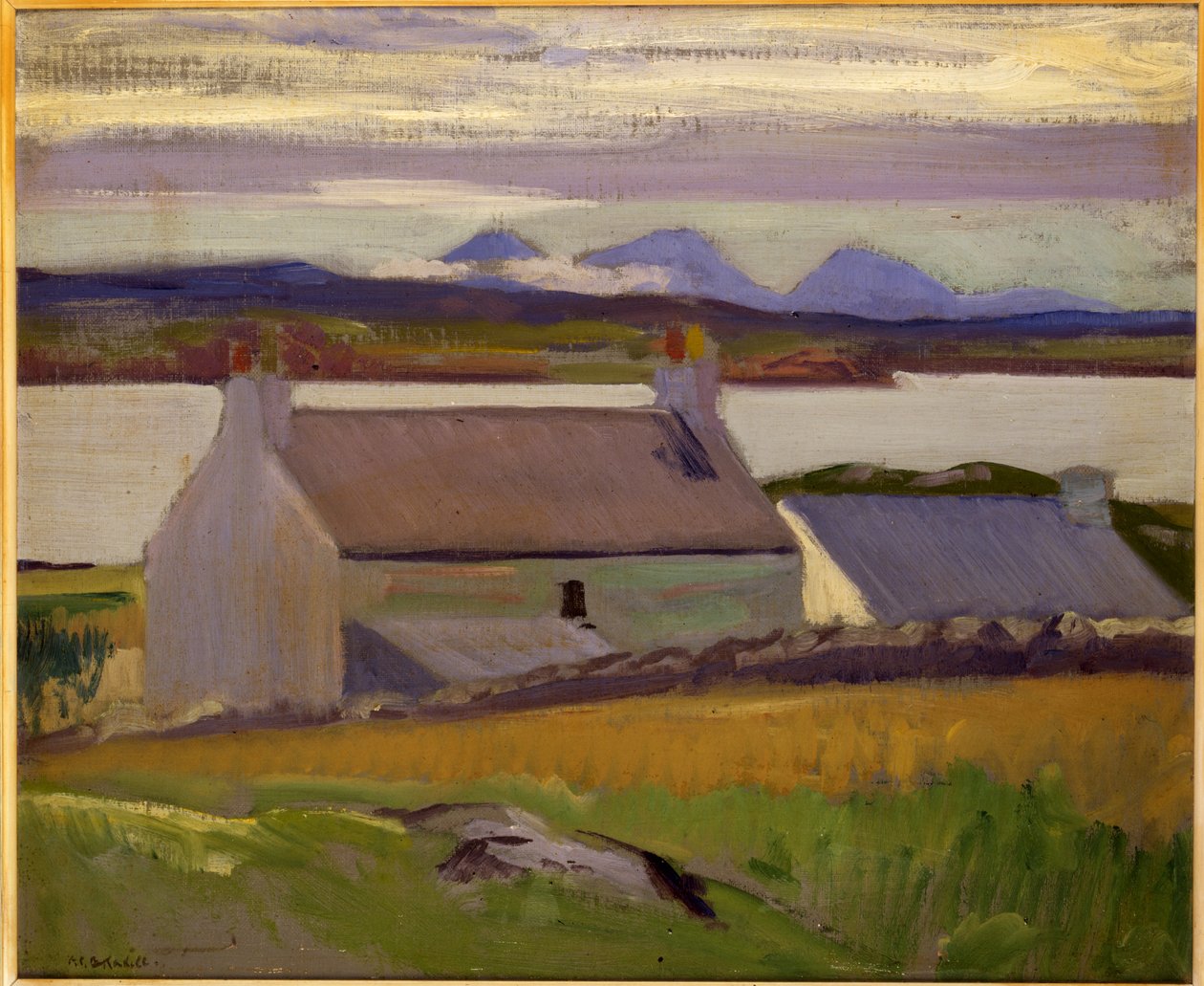 Nightfall, Iona, Paps of Jura Ötesi (tuval üzerine yağlı boya) by Francis Campbell Boileau Cadell