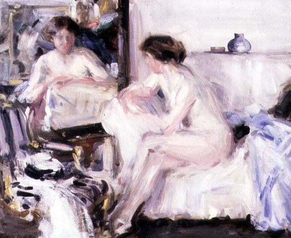 Kanepede Oturan Çıplak (tuval üzerine yağlı boya) by Francis Campbell Boileau Cadell