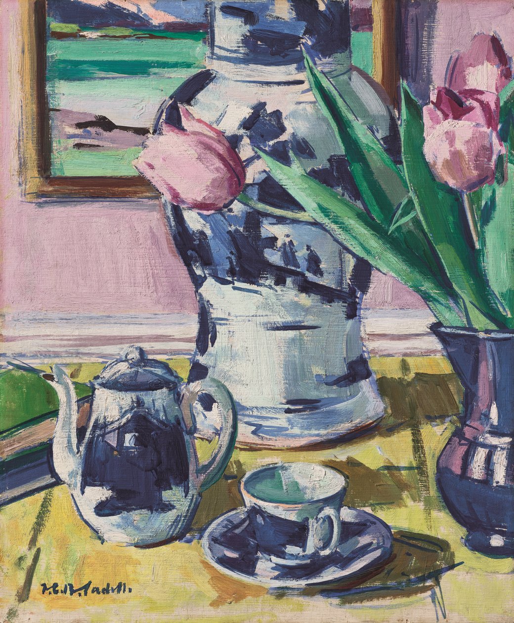 Lale ve Iona ile Natürmort by Francis Campbell Boileau Cadell