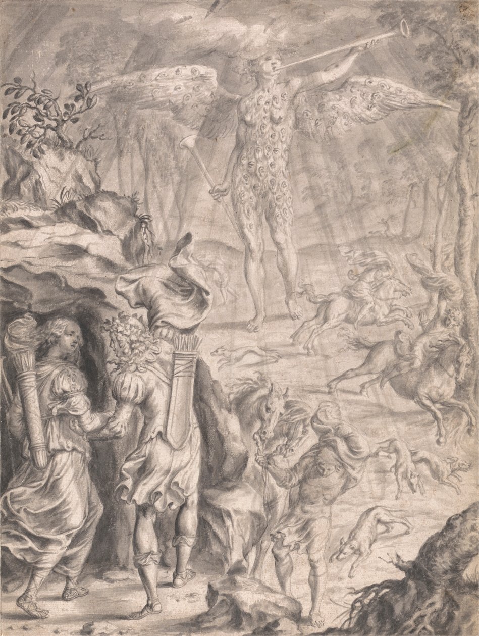 Dido ve Aeneas Mağarada Barınıyor by Francis Cleyn