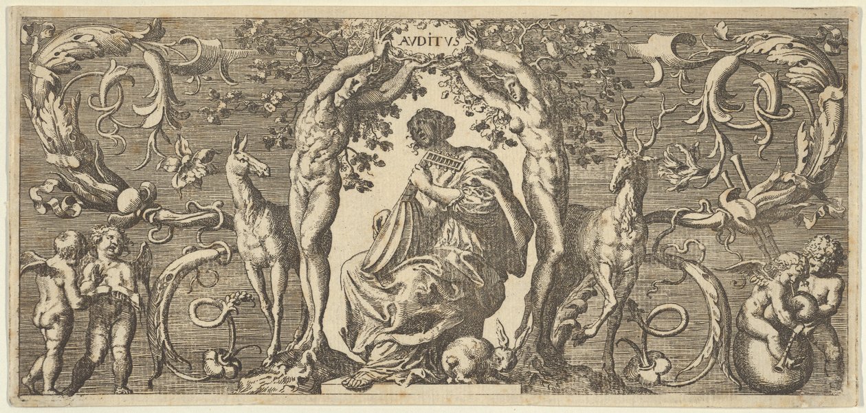 İşitme İşitme, Beş Duyudan Beş Duyu, ca. 1655 by Francis Cleyn