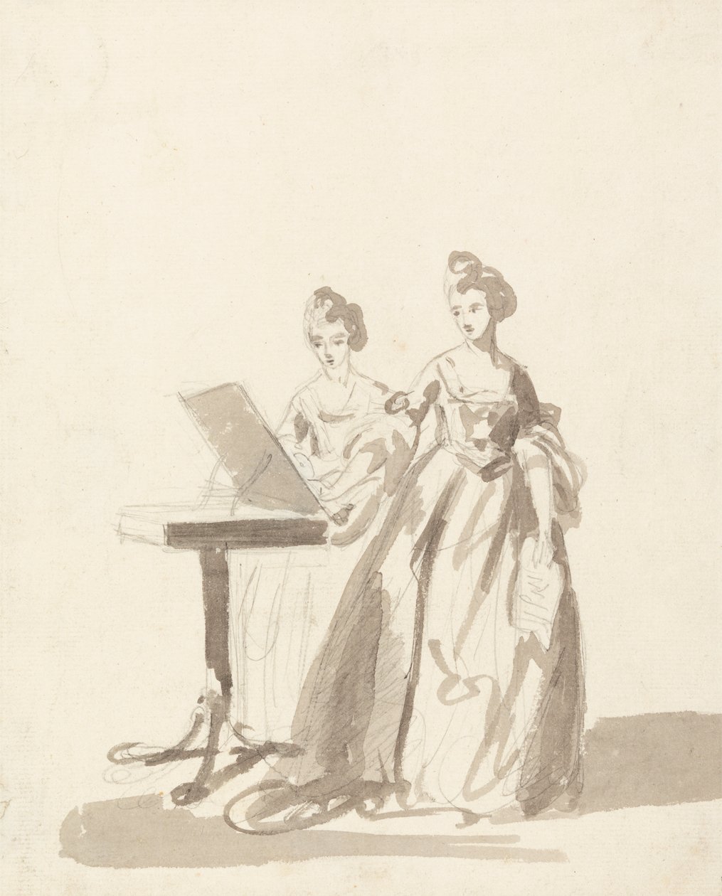 Danimarka Prensesi Louisa ve Kraliçe Caroline Matilda'nın Portresi Çalışması by Francis Cotes