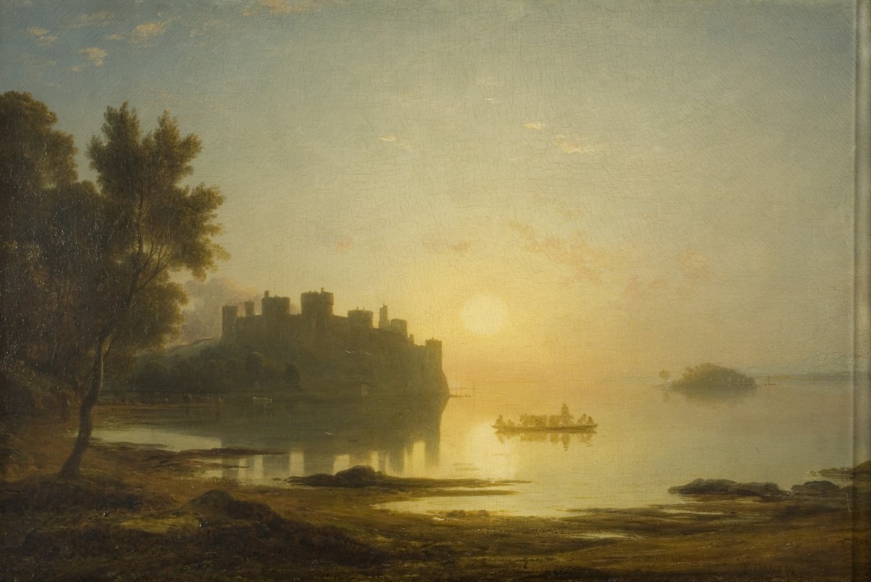 Conway Kalesi, 1825 dolayları (tuval üzerine yağlı boya) by Francis Danby