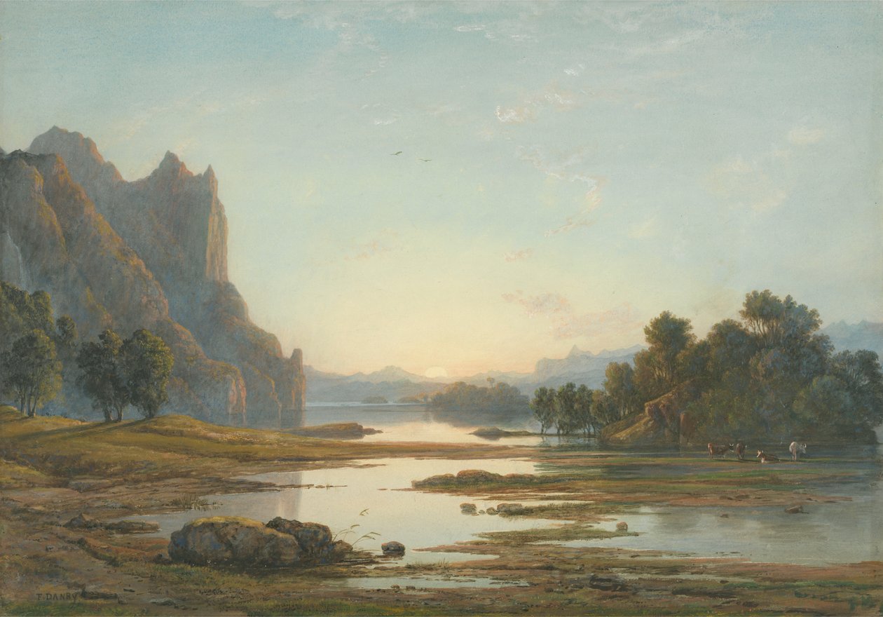 Bir Nehir Manzarası Üzerinden Günbatımı by Francis Danby