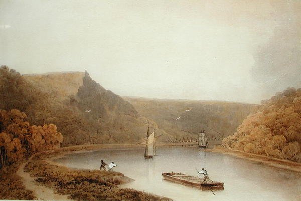 Bristol yakınlarındaki Avon Gorge (kağıt üzerine suluboya) by Francis Danby