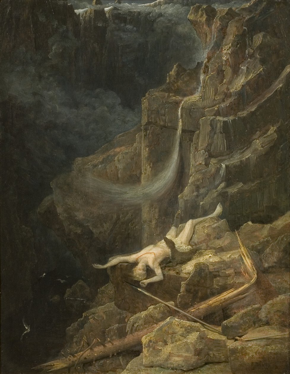 The Precipice, c.1827 (panelde yağlı boya) by Francis Danby