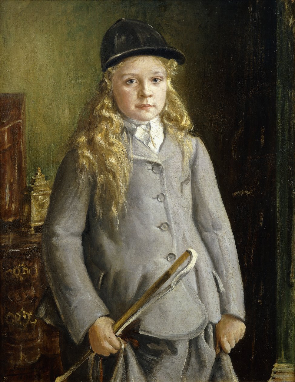 Bir Kızın Portresi, Ayakta Yarım Boy, Sürme Elbiseli by Francis Dodd