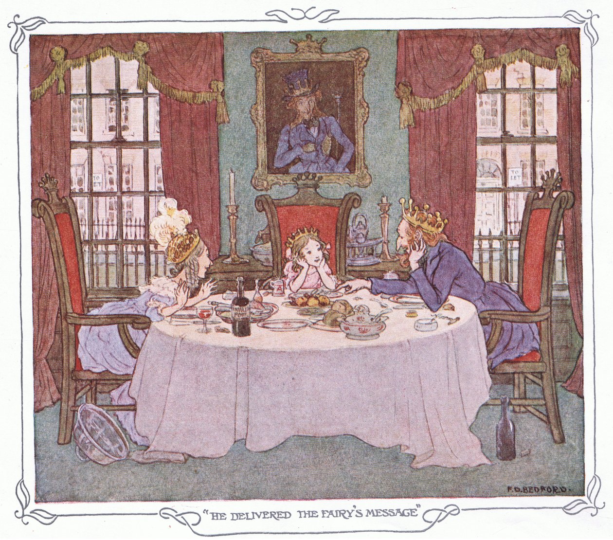 Perinin mesajını iletti, The Magic Fishbone pub.by Warne  Co, c.1940 (renkli taş baskı) by Francis Donkin Bedford
