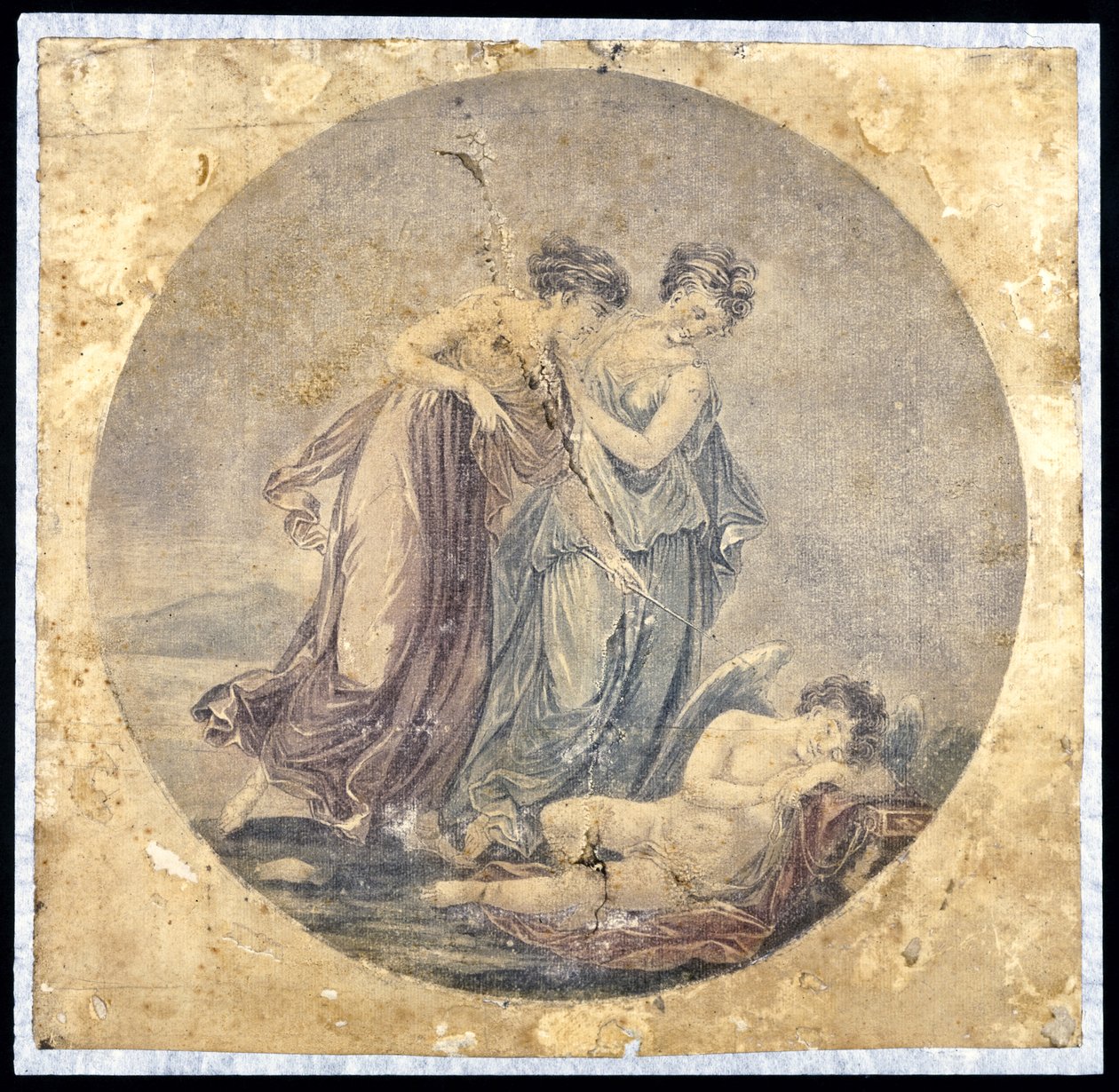 Graces Awakening Cupid, Benjamin West (1738-1820) 1778-81 (mekanik boyama) tarafından yapılan bir resimden sonra by Francis Eginton