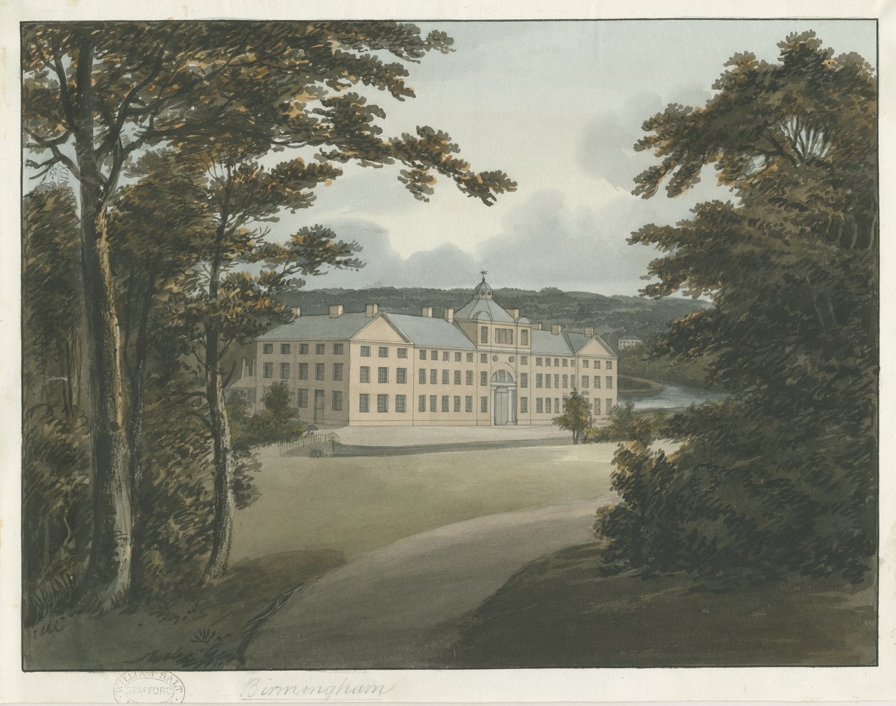 Soho Fabrikası: mürekkep anahatlı suluboya boyama ve [c 1798] by Francis Eginton