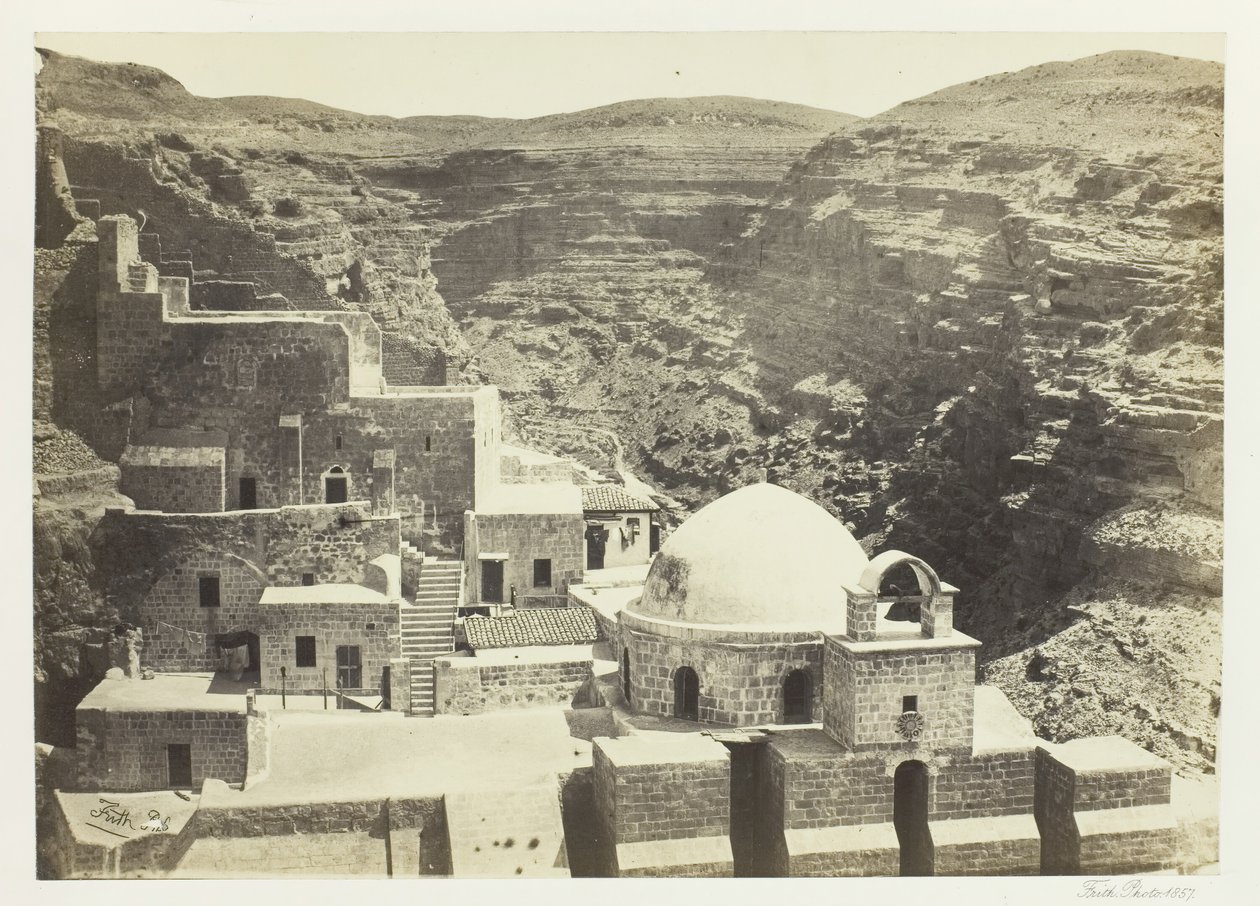 Mar-Saba Manastırı, Kudüs yakınlarında, 1857. by Francis Frith