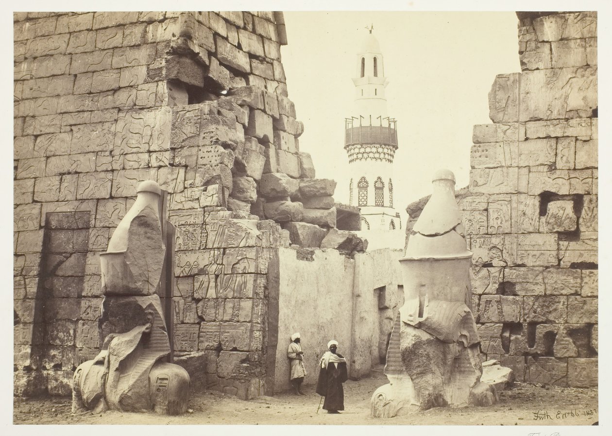 Büyük Tapınağa Giriş, Luksor, 1857. by Francis Frith