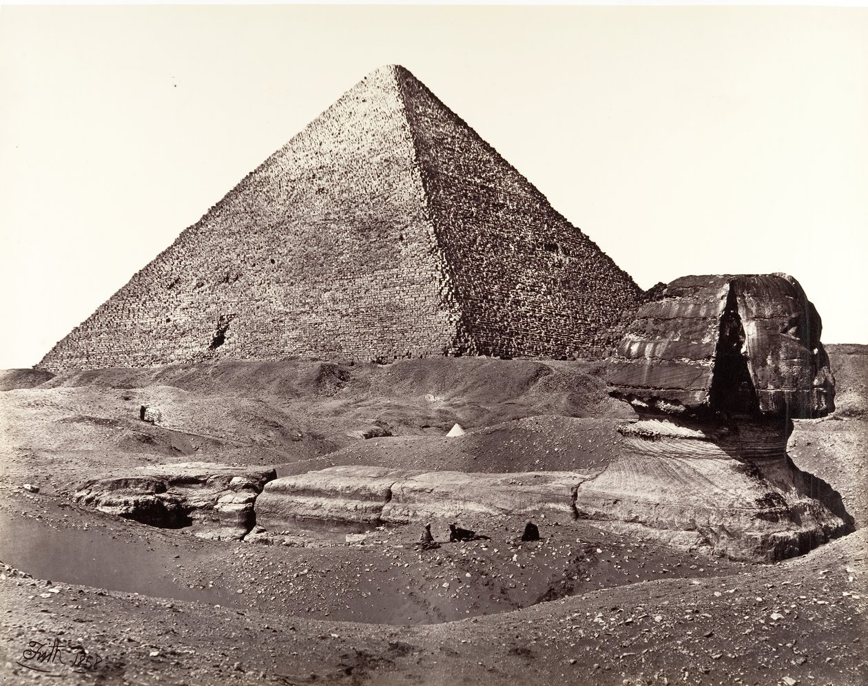 Büyük Piramit ve Büyük Sfenks, 1858. by Francis Frith