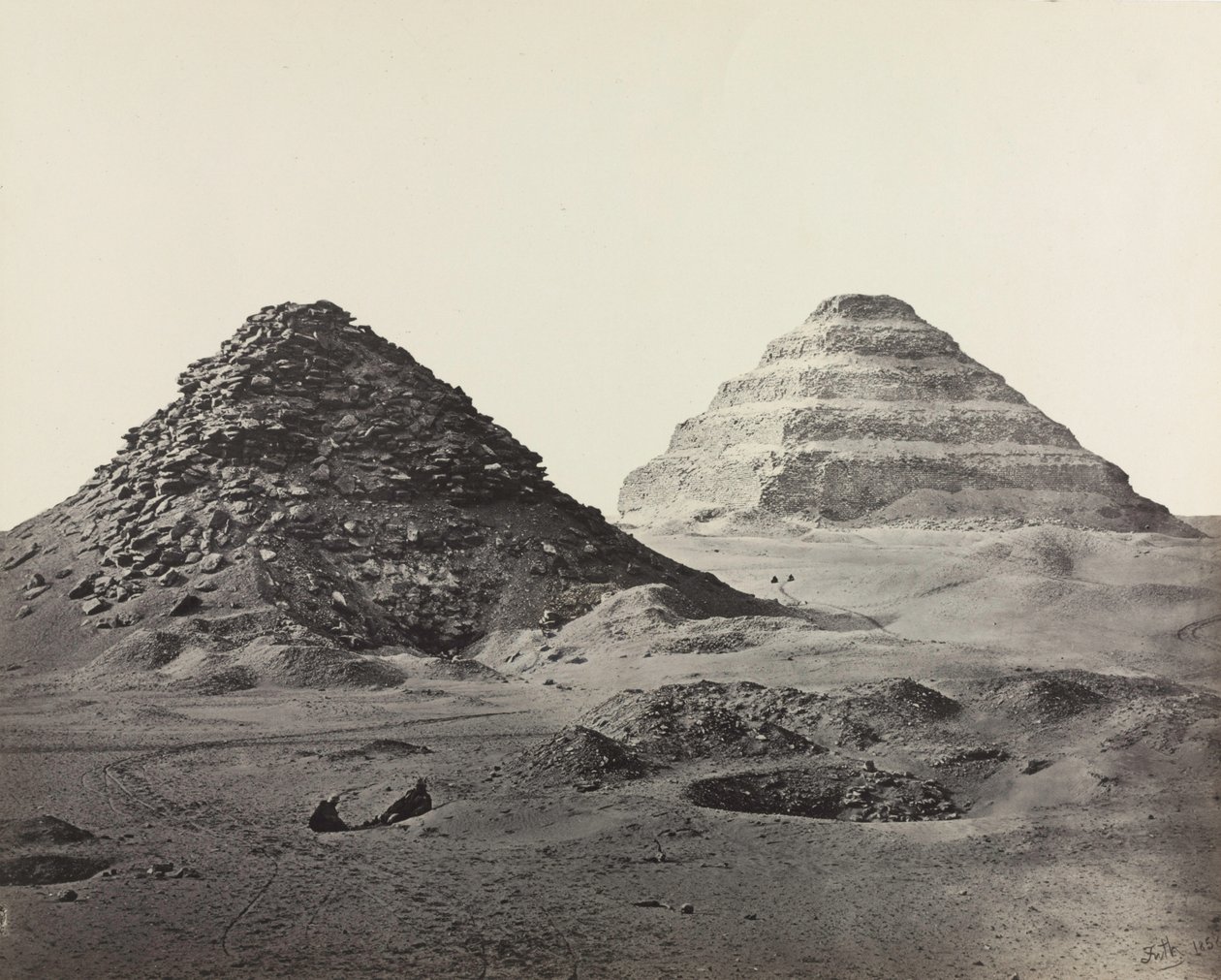 Kuzeydoğudan Sakkara Piramitleri, 1858. by Francis Frith