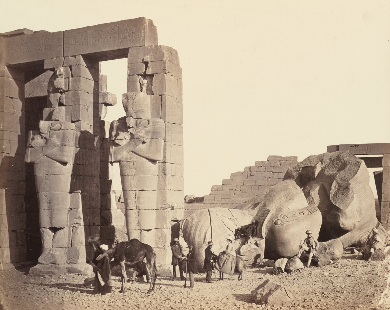 El-Kurneh Ramasseum, Thebes, İlk Görünüm, c. 1857. by Francis Frith