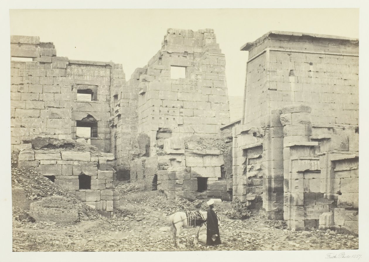 Tapınak Sarayı, Medinet Haboo, 1857. by Francis Frith
