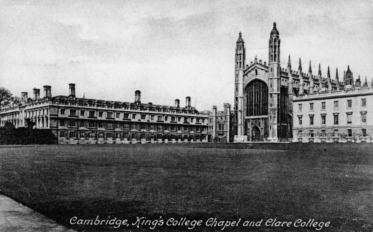 Kings College Şapeli ve Clare College, Cambridge, Cambridgeshire, 19. yüzyılın sonlarında. by Frith and Co