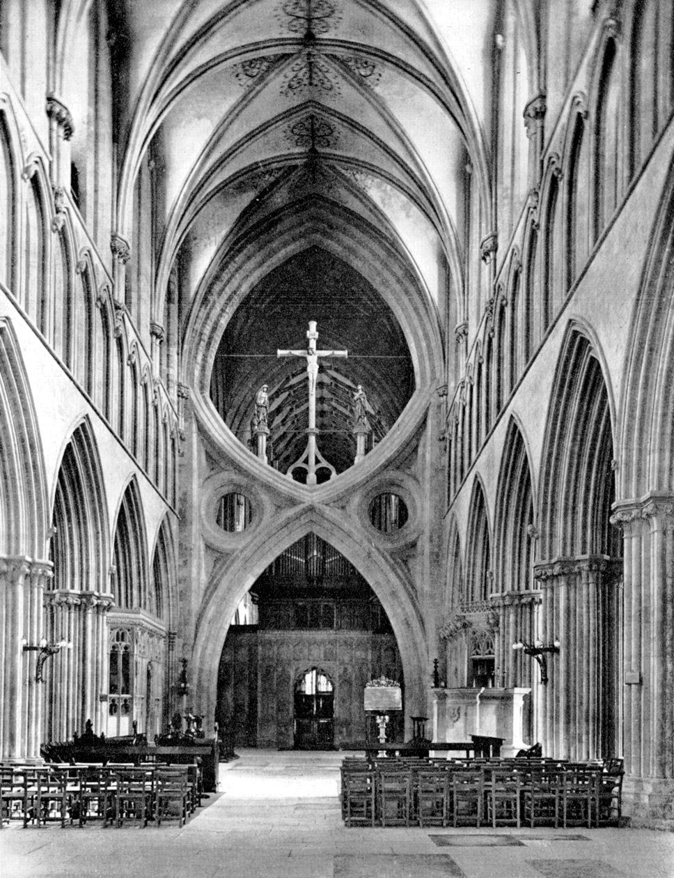 Nef, Wells Katedrali, Somerset, İngiltere, 1924-1926 by Frith and Co