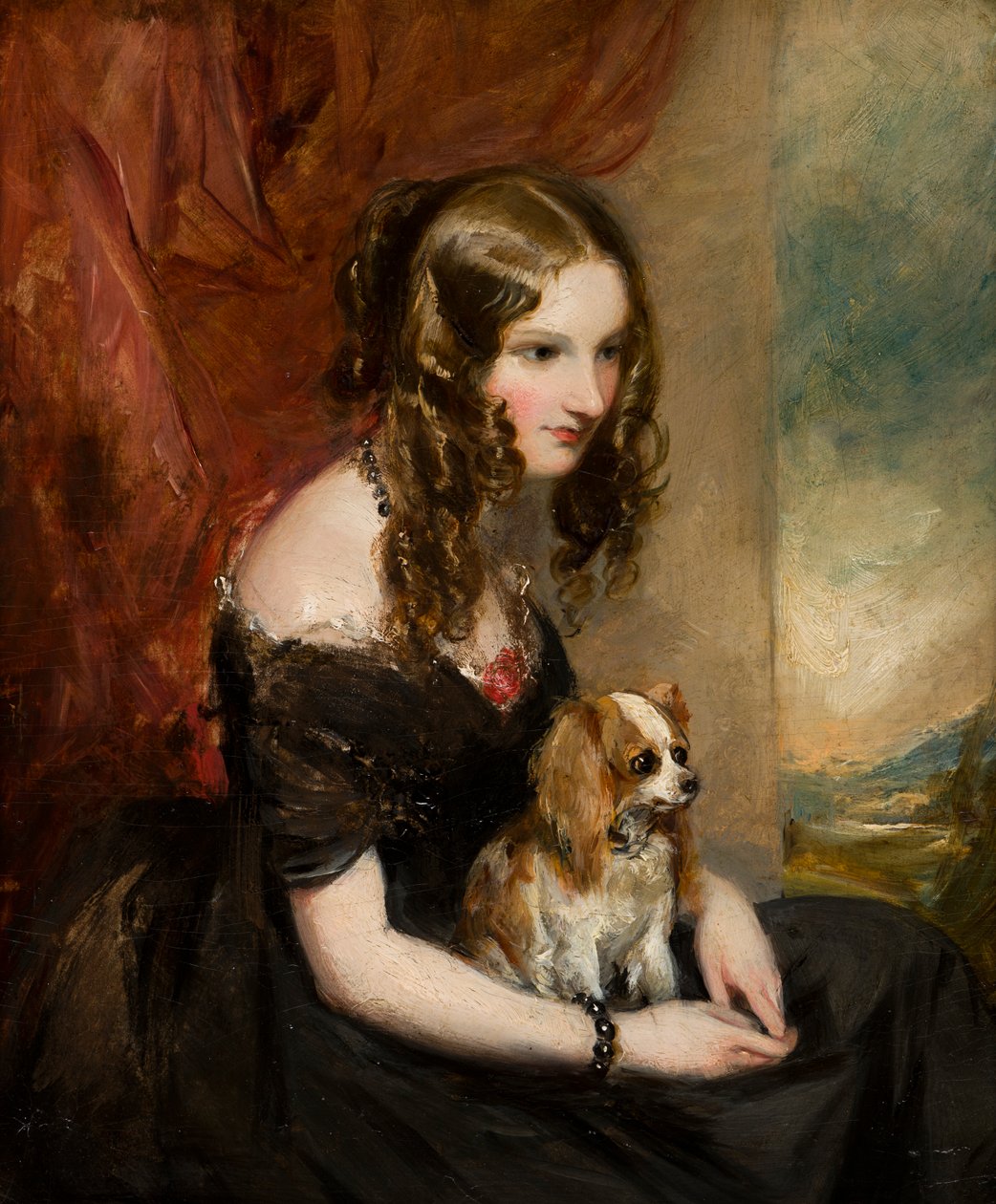 Hon portresi. Selina Weld Forester, Vikontes Newport ve daha sonra Bradford Kontesi (1819-1894), c.1839-78 (gemide petrol) by Francis Grant