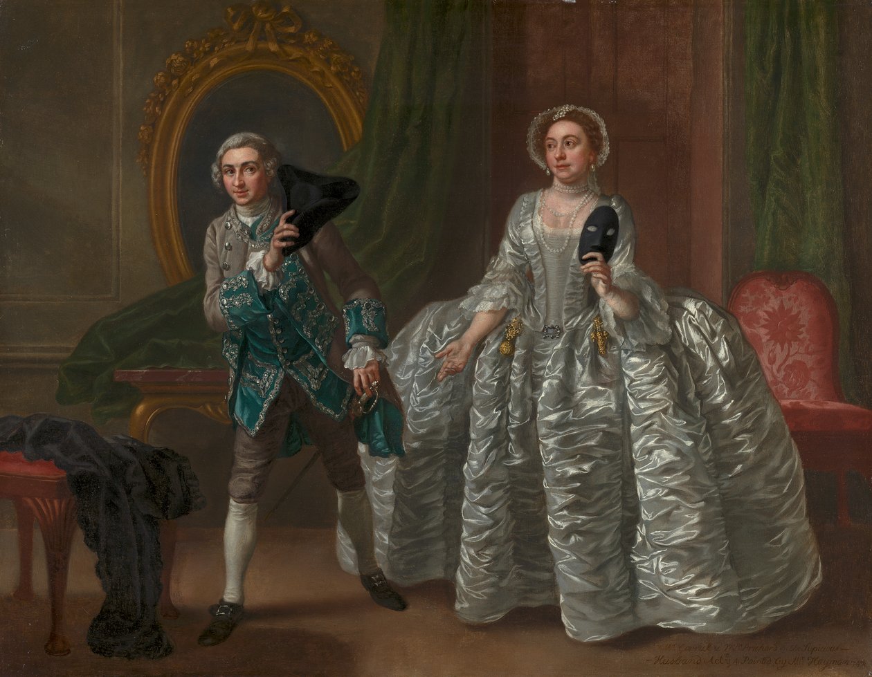 Benjamin Hoadley'nin "Şüpheli Koca" filminde David Garrick ve Bayan Pritchard by Francis Hayman