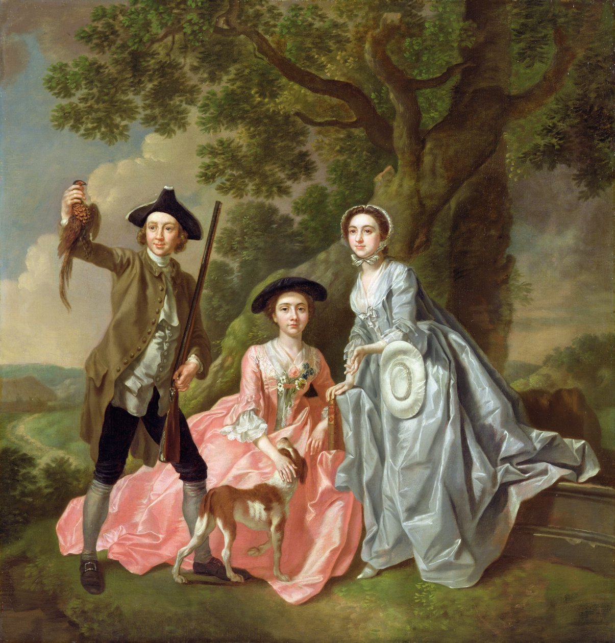 George Rogers, Karısı Margaret ve Kızkardeşi Margaret Rogers ile, c.1748-50 by Francis Hayman