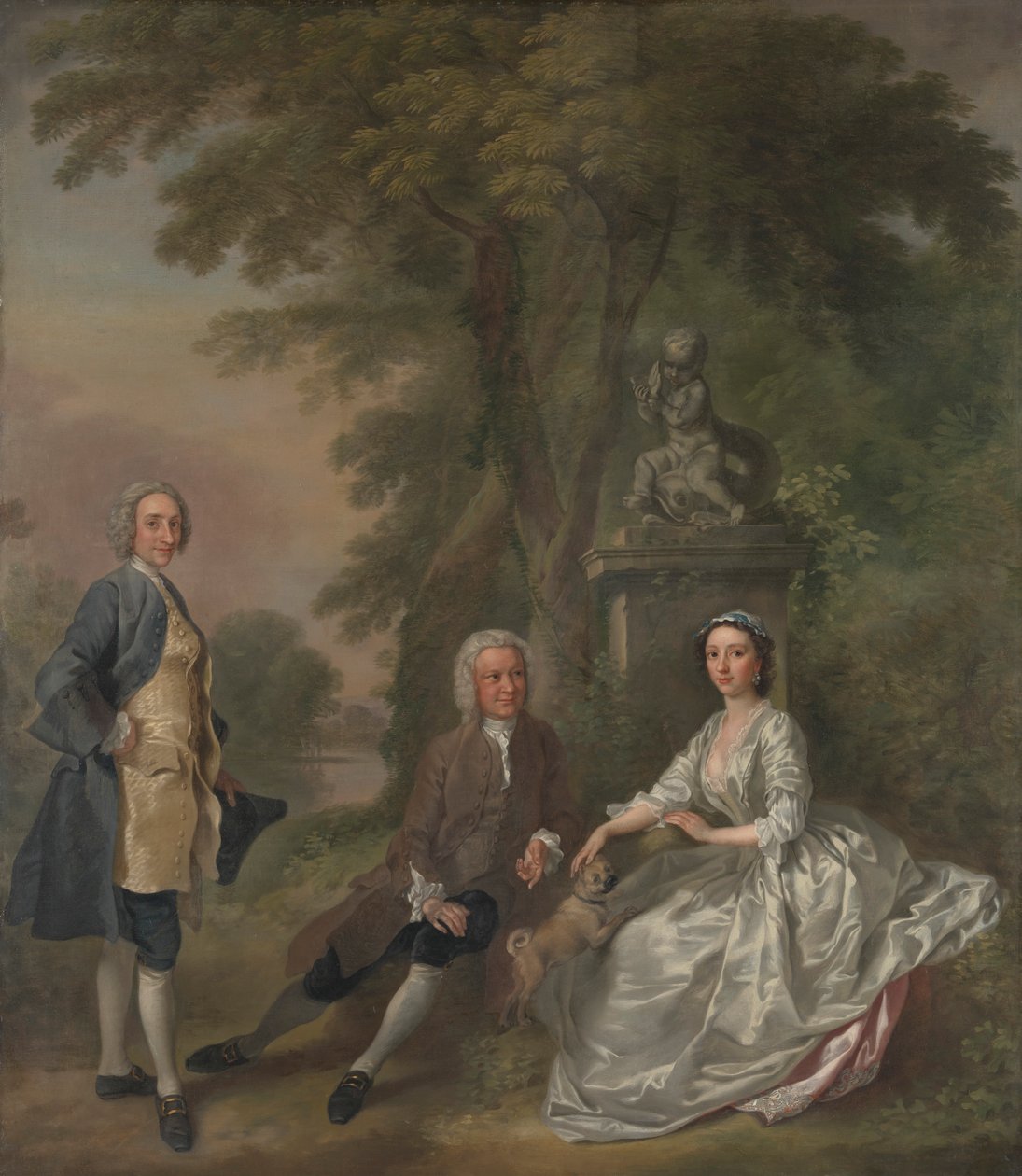 Jonathan Tyers, Kızı Elizabeth ve Kocası John Wood ile birlikte by Francis Hayman