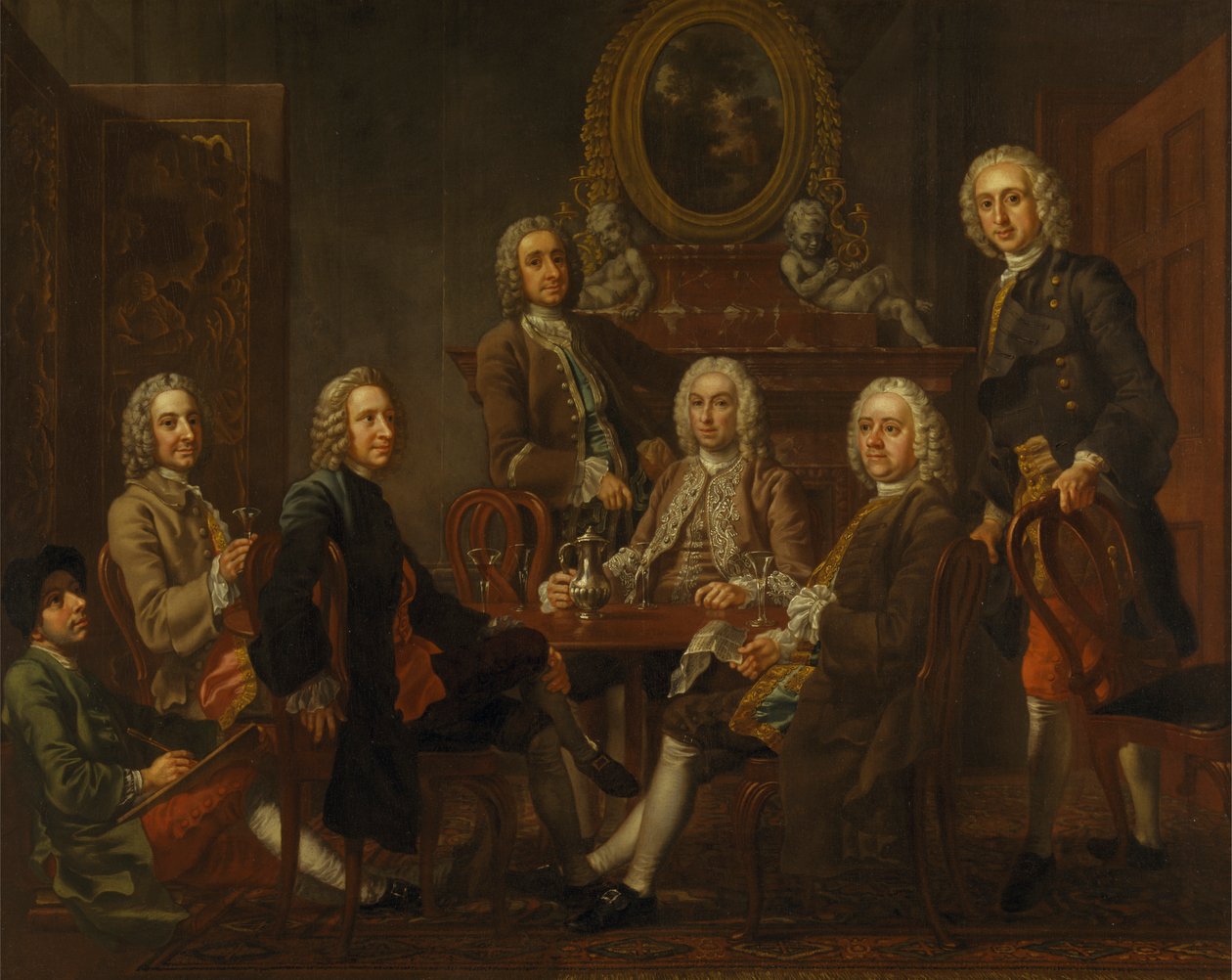 Sanatçıyla Bir Grup Beyefendinin Portresi by Francis Hayman