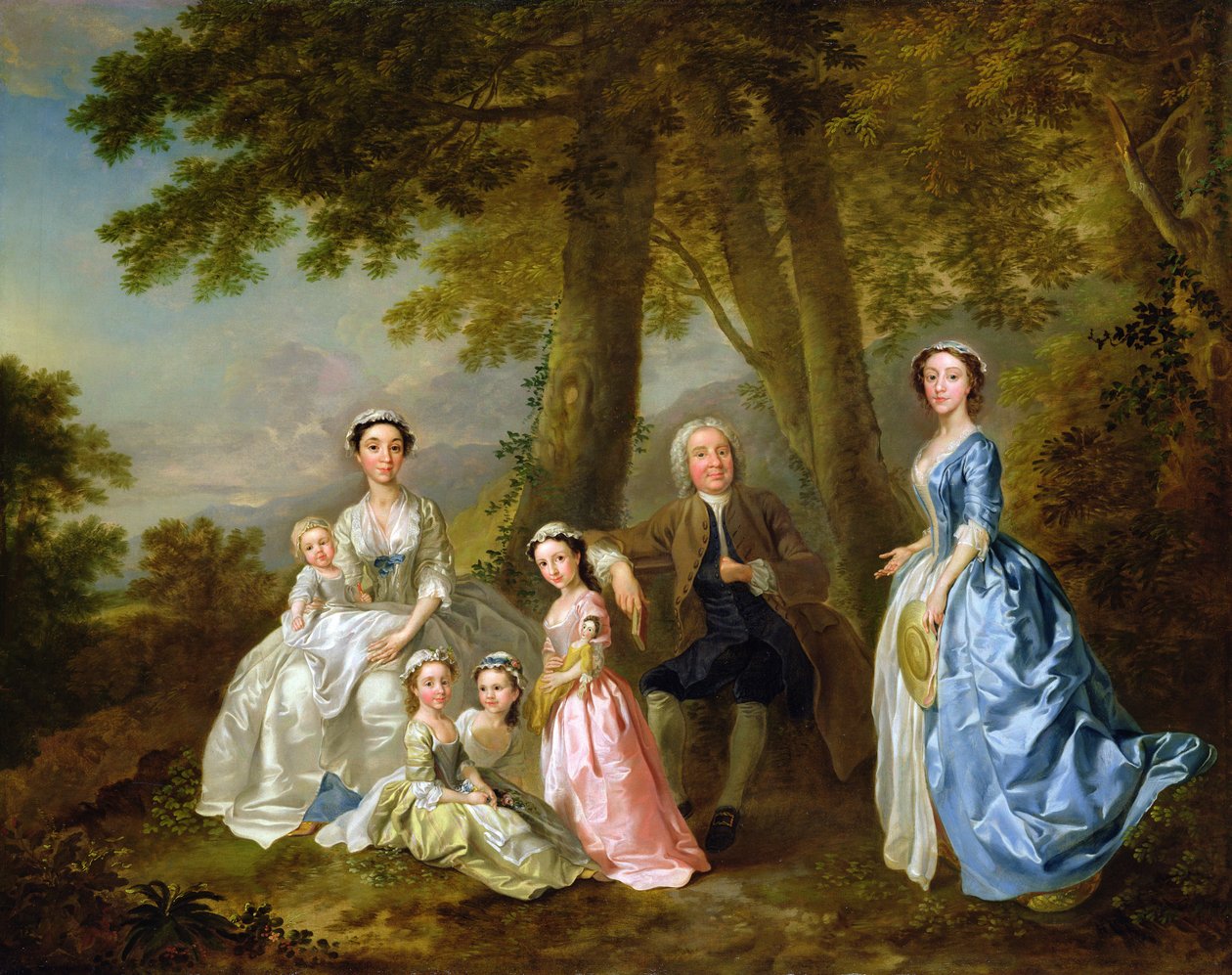 Samuel Richardson ikinci ailesiyle oturuyor by Francis Hayman