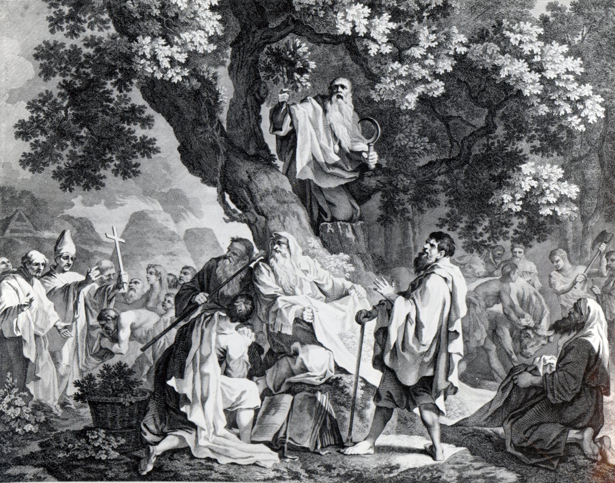 The Druids, or the Conversion of the Britons to Christianity, engraved by Simon Francois Ravenet, printed in 1778  by Francis Hayman
